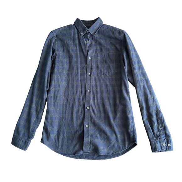 Jack & Jones Originals Mens Blue Plaid Button-Down Long-Sleeve Shirt M - Picture 1 of 3